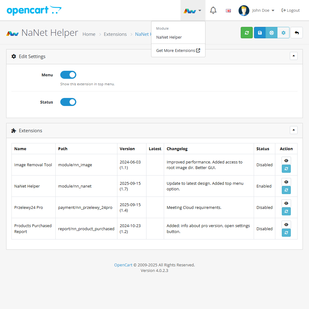 NaNet Extension Helper NaNet Extension Helper
