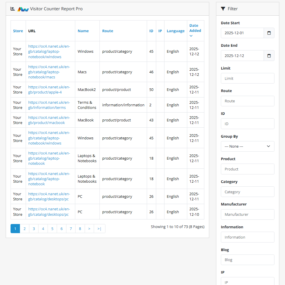 Visitor Counter Report Pro